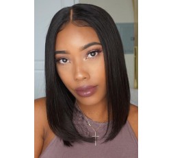 EB VIRGIN HAIR - Perruque Carré Lisse - 100% Vierge - 14 Pouces  PERRUQUE BRÉSILIENNE