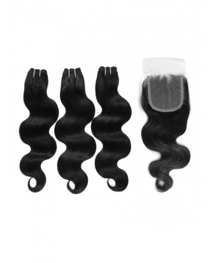 EB VIRGIN HAIR- Lot 3 Tissage + Closure Body Wave