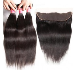 EB VIRGIN HAIR- Lot 3 Tissage + Lace Frontal Lisse  LOT 3 BOULES DE TISSAGE + 1 LACE FRONTAL