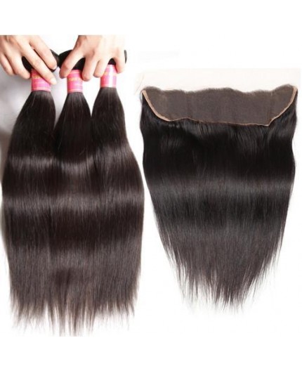 EB VIRGIN HAIR- Lot 3 Tissage + Lace Frontal Lisse