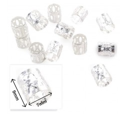 Perle Bague En Argent Pour Tresse et Locks 12pcs  ACCESSOIRES MÈCHES & TISSAGES