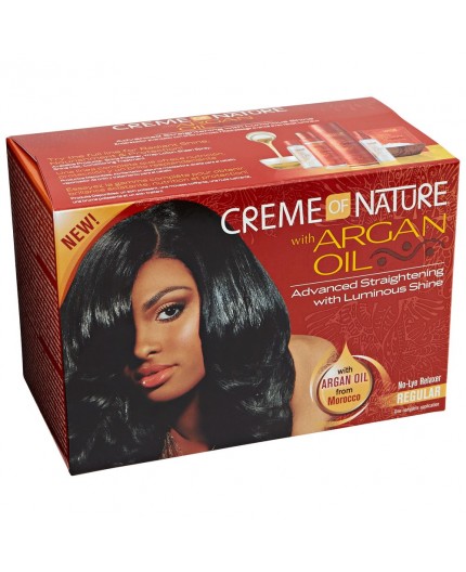 Creme Of Nature Argan Oil- Défrisage Sans Soudes Kit A L'huile D'Argan