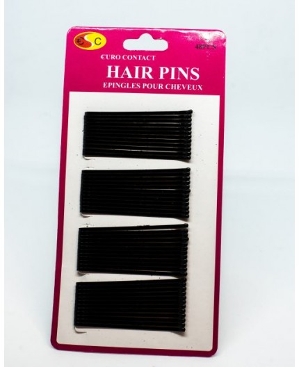 Epingles Noires A Cheveux 48pcs N6 Plat