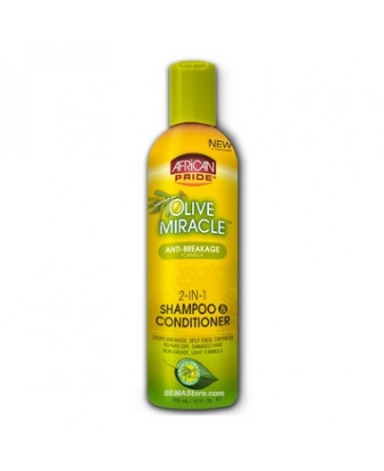 AFRICAN PRIDE - Shampoing  Après Shampoing Miracle 2en1 A L'Huile D'Olive