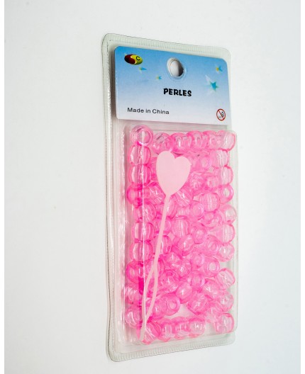 E ACCESSOIRES - Perles Roses Transparentes En Plastiques