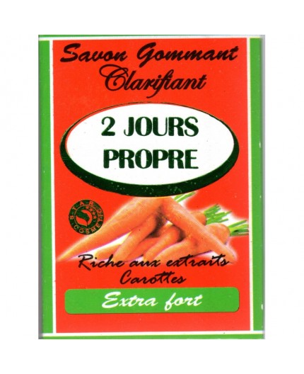 2 JOURS PROPRE - Savon Gommant Clarifiant & Éclaircissant Carotte Extra Fort