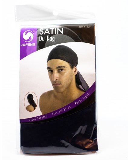 E ACCESSOIRES- Durag Noir En Satin