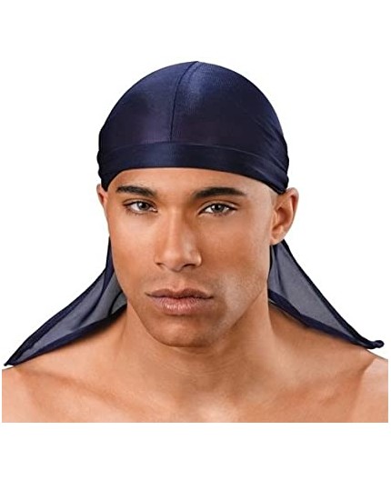 E ACCESSOIRES- Durag Bleu Foncé En Satin