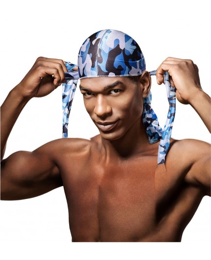 RED BY KISS- Durag En Satin Militaire (HDUPPM05 Bleu)