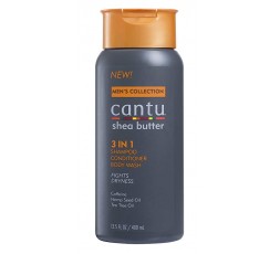 CANTU - MEN'S COLLECTION - Shampoing Hydratant 3 EN 1 (Shampoo Conditioner Body Wash) - 400ml CANTU GAMME HOMME