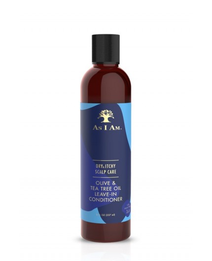 AS I AM - DRY & ITCHY - Soin Sans Rinçage Anti-Pelliculaire Huiles d'Olive & Arbre de Thé (Leave-In Conditioner)