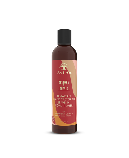 AS I AM - RESTORE & REPAIR - Soin Sans Rinçage Huile de Ricin Noir Jamaïcaine (JBCO Leave-In Conditioner)