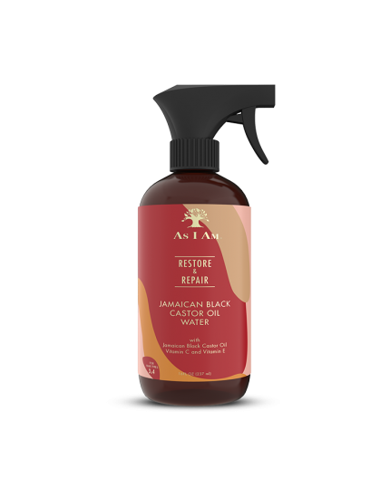 AS I AM - RESTORE & REPAIR - Spray d'Eau Hydratant à l'Huile de Ricin Noir Jamaïcaine (JBCO & Water, Vitamins C & E)