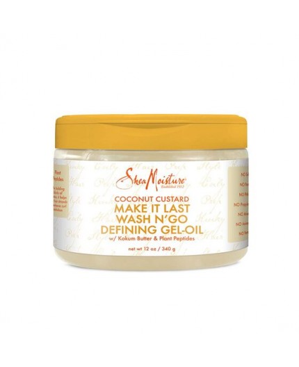 SHEA MOISTURE - COCONUT CUSTARD  Gel Définition Boucles Make It Last Wash N' Go