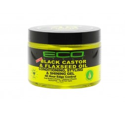 ECO STYLER - Gel de Fixation Huile de Ricin & Graine de Lin Longue Tenue 48H (Black Castor & Flexeed Oil Conditioning Styling...