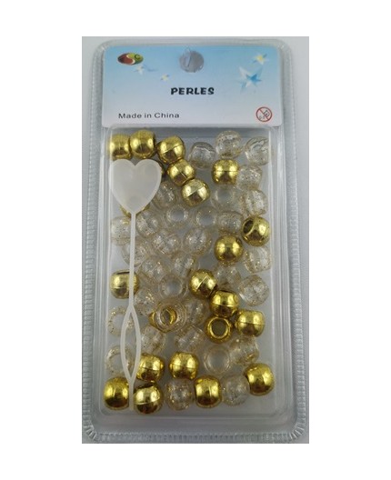 E ACCESSOIRES - Perles Or & Transparent En Plastiques Natte & Tresse