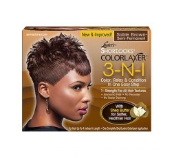 PINK LUSTER - SHORTOOKS - COLORLAXER - 3 en 1 Coloration Défrisant & Soin Nourrissant Brun SHORTOOKS COLORATION