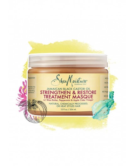 SHEA MOISTURE - JAMAICAN BLACK CASTOR OIL - Masque Soin Réparateur (Strengthen & Restore Treatment Masque) - 354ml