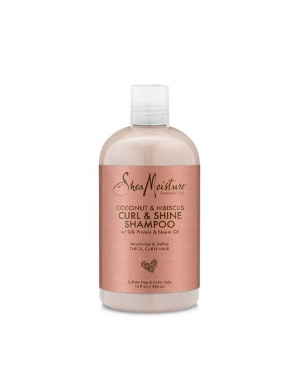 SHEA MOISTURE - COCONUT & HIBISCUS - Shampoing Boucles & Brillance (Curl & Shine Shampoo) - 384ml