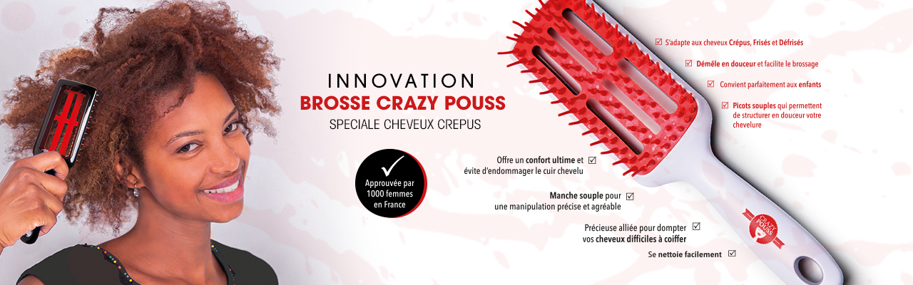 Une brosse démélante adaptée aux cheveux ondulés, frisés, crépus.